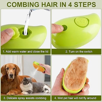 Cat Steam Brush 3 In1 Steamy Pet Brush Pet Grooming Brush