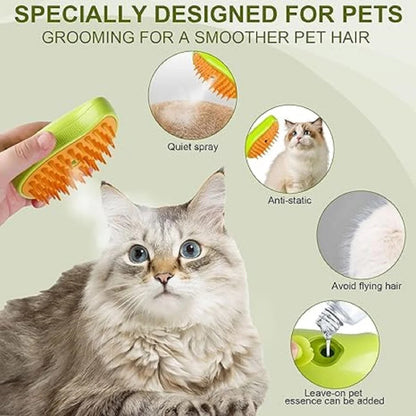 Cat Steam Brush 3 In1 Steamy Pet Brush Pet Grooming Brush